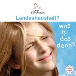Titelseite der Brosch�re "Wie funktioniert ein Landeshaushalt?"